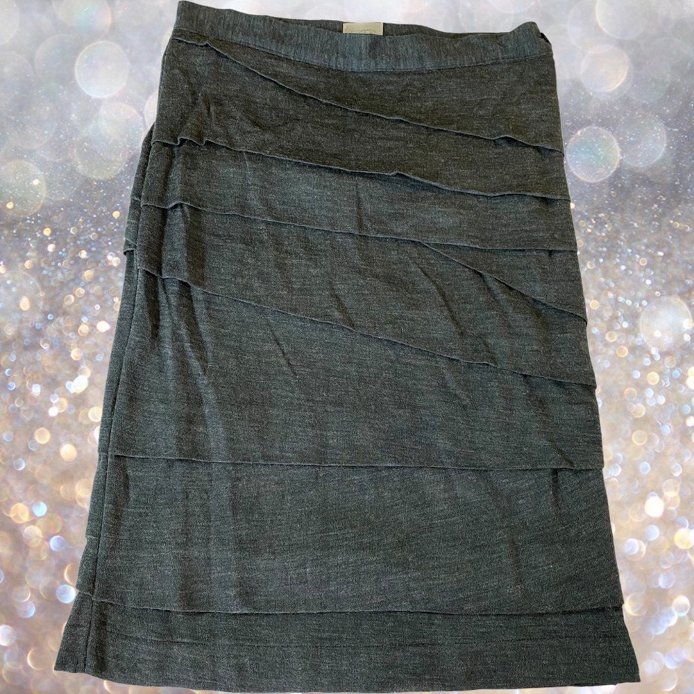 Cool tadashi tiered stretch jersey straight skirt and deep gun metal gray